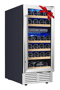 15 Inch Wine Cooler 28 Bottle Dual Zone Wine Refrigerator ‎JC-85B