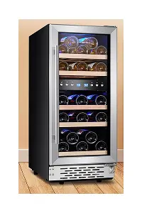Phiestina Wine Fridge, 15 Inch Small Wine Cooler Refrigerator 31 Bottles