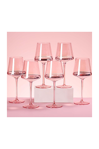 Pink Wine Glasses Set of 6