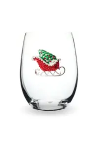 Jeweled stemless wine glass