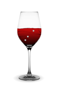 Barski -  Decorated Red Wine Glass with Real Crystal Diamonds - 16 oz