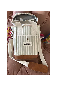 Business & Pleasure Co. - Wine Cooler Tote Bag - Laurens Navy Stripe