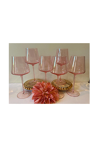 Pink Wine Glasses Set of 6
