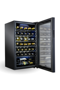 Schmecke 34 Bottle Compressor Wine Cooler Refrigerator w/Lock | Large Freestanding Wine Cellar