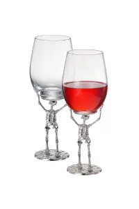Stemmed Skeleton Wine Glass | Set of 2 |