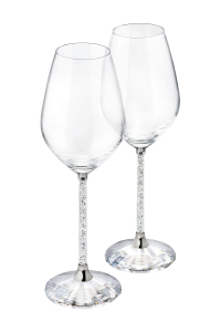 Swarovski Crystalline Red Wine Glasses, Set of 2, Clear