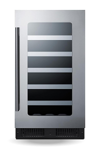 Wide Built-in Wine Cellar with Seamless Stainless Steel