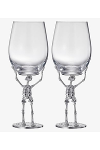 Stemmed Skeleton Halloween Wine Glass (Set of 2)