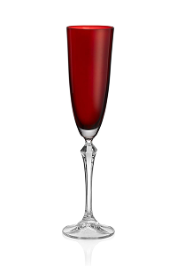 Barski Red Champagne Flute Glasses – Set of 4