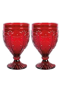 Fitz and Floyd Trestle Glassware Ornate Goblets, Set of 4