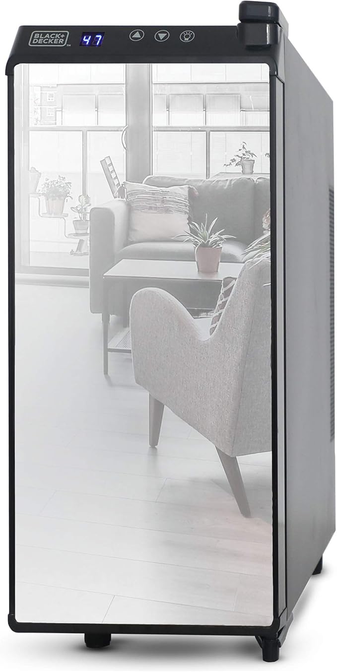 BLACK+DECKER Wine Fridge 12 Bottles, Thermoelectric Wine Cooler