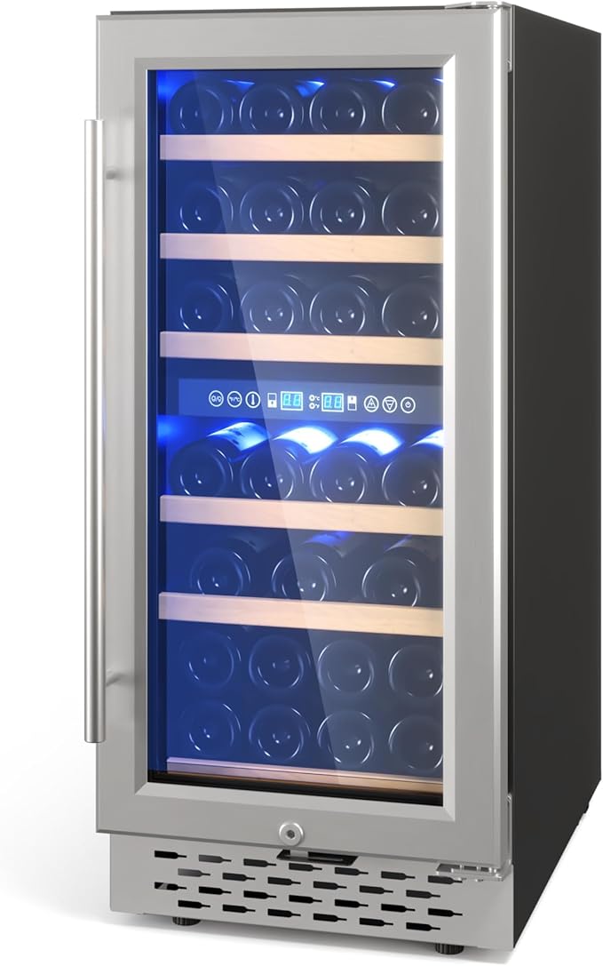 GarveeLife in Built Wine Cooler Fridge, holds 30 Bottles