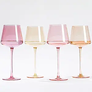Pink Gradient Wine Glasses Set of 4