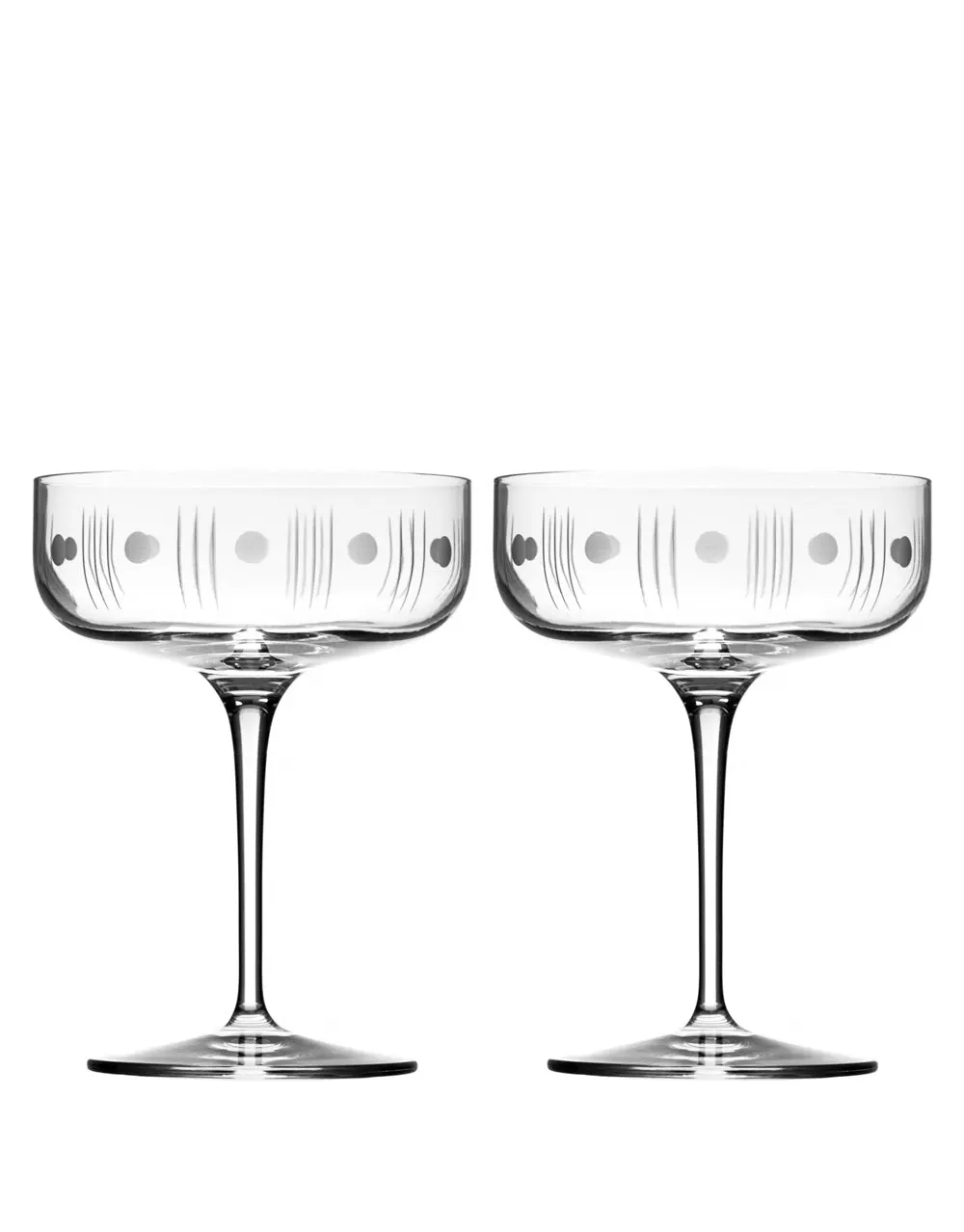 Rolf Glass Mid Century Modern Champagne Coupe – Set of 2 