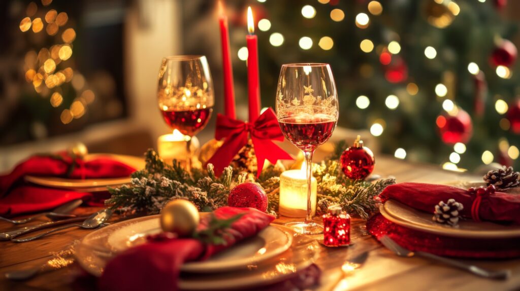 Christmas wine glasses