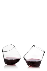 Viski Rolling Crystal Wine Glasses, Set of 2
