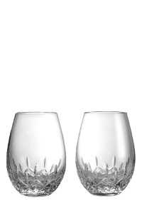 Waterford Lismore Essence Stemless Deep Red Wine Glasses, Set of 2