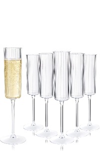 Clear Plastic Champagne Flutes, Set of 36
