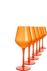 MICHLEY Gold Plastic Wine Glasses, Set of 6