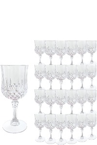 Plastic Goblets Vintage Style Wine Glasses, Set of 24