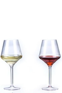 Plastic Stem Wine Glasses, Set of 6