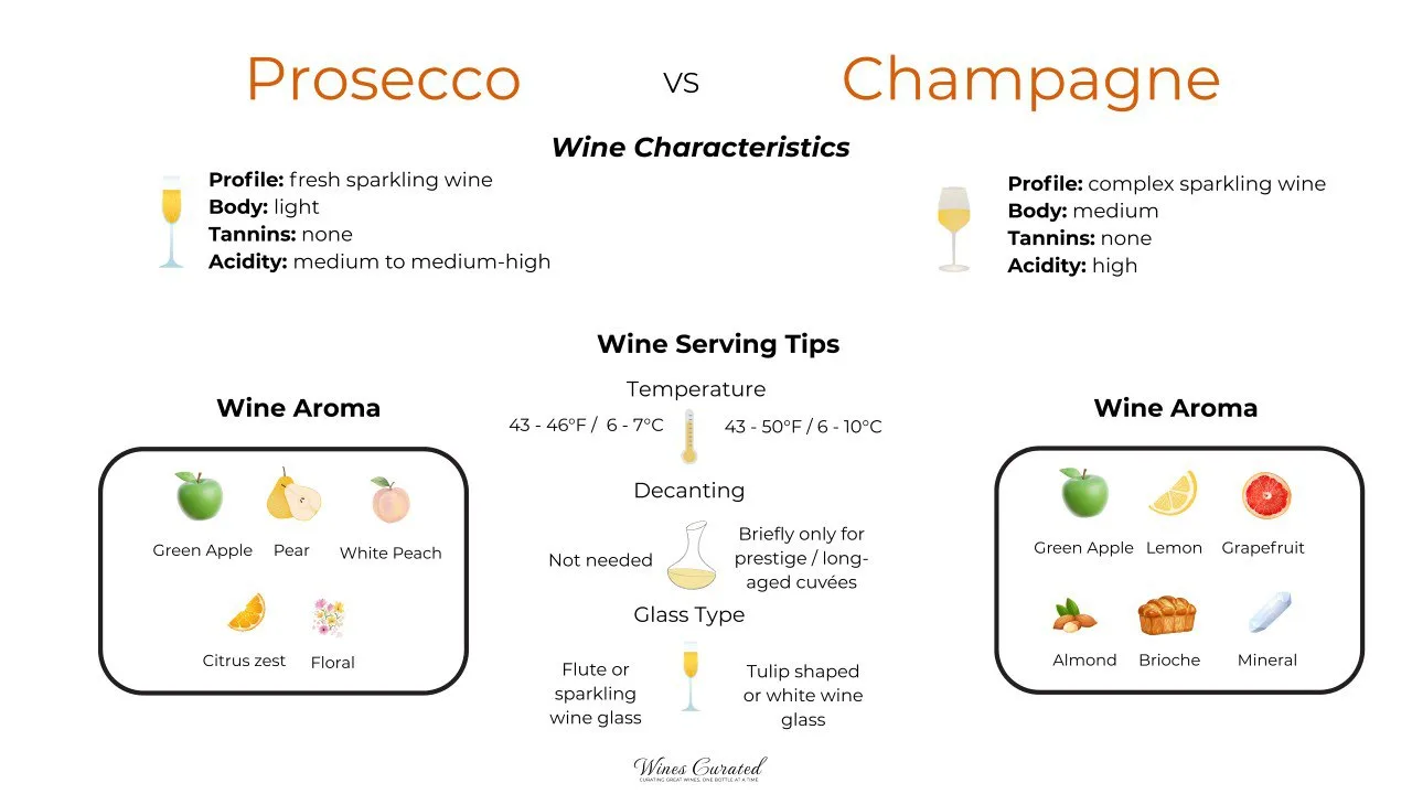 prosecco vs champagne differences
